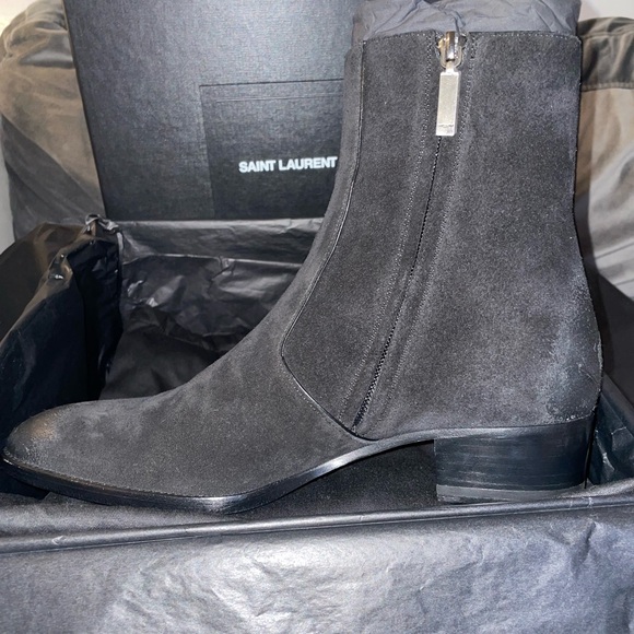 Saint Laurent Wyatt 40 Zipped Boot in Black Size 40| 8 - Picture 4 of 6